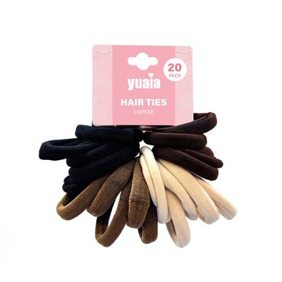 20 Stk. Hårelastikker - Coffee