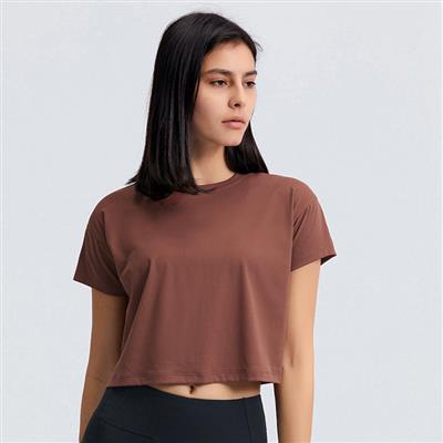 Nordic-wellness Active Crop Tee - Chestnut - S