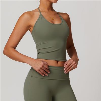 Nordic-wellness Halter Neck Top - Dusty Green - S