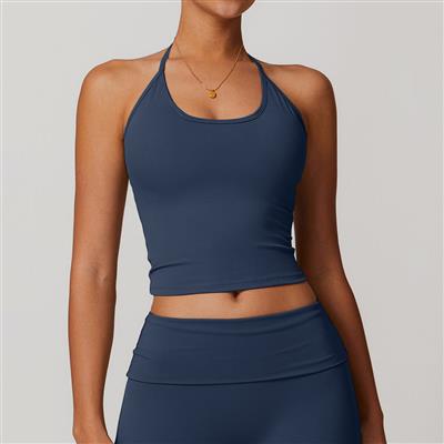 Nordic-wellness Halter Neck Top - Midnight Blue - L