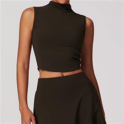 Nordic-wellness Elevate High Neck Top - Dark Brown - L