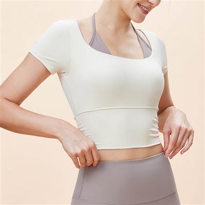 Nordic-wellness Flow Crop Tee - Vanilla - M