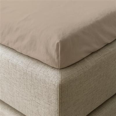 Kuvertlagen i bomuld - Beige - 180 x 200 x 8 cm